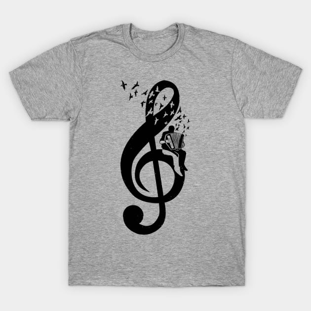 Treble Clef - Accordion T-Shirt by barmalisiRTB